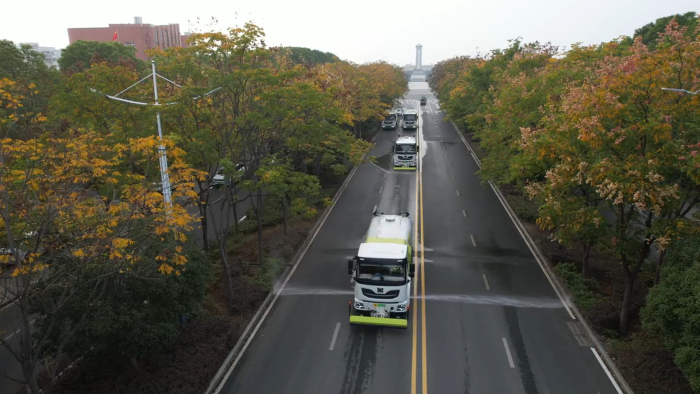 1+1＞2！徐工“洗掃清洗”黃金搭檔，還原美麗天門靚麗本色